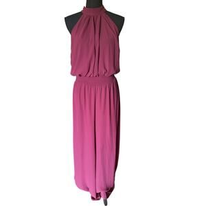 Vince Camuto Tie-Neck Chiffon Overlay Jumpsuit – Women’s L